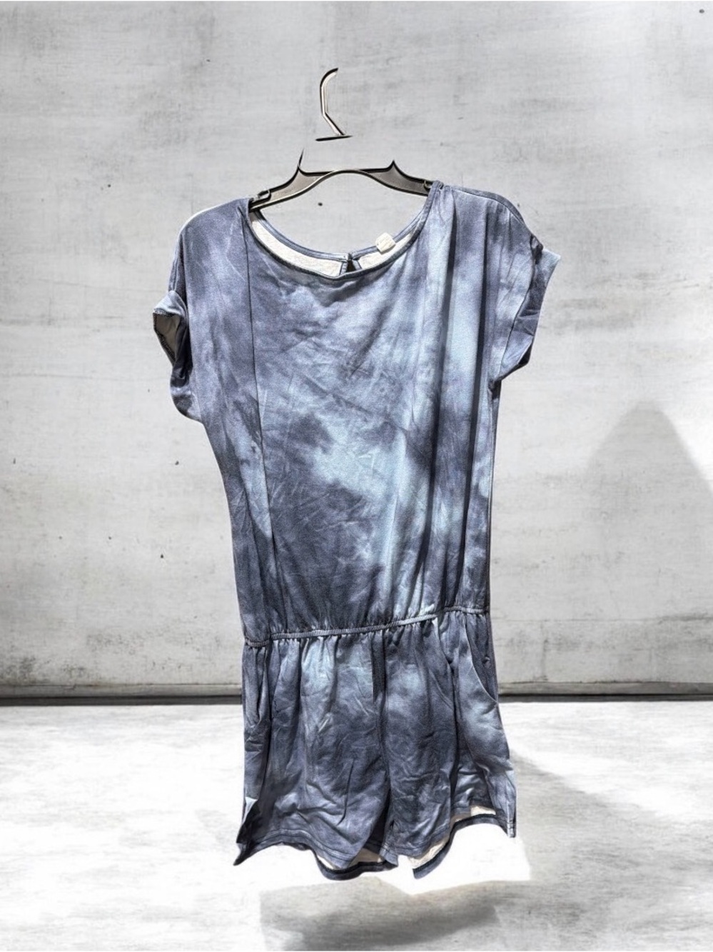 ANRABESS Tie-Dye Short Sleeve Lounge Romper Gray Cloud EUC Size XL